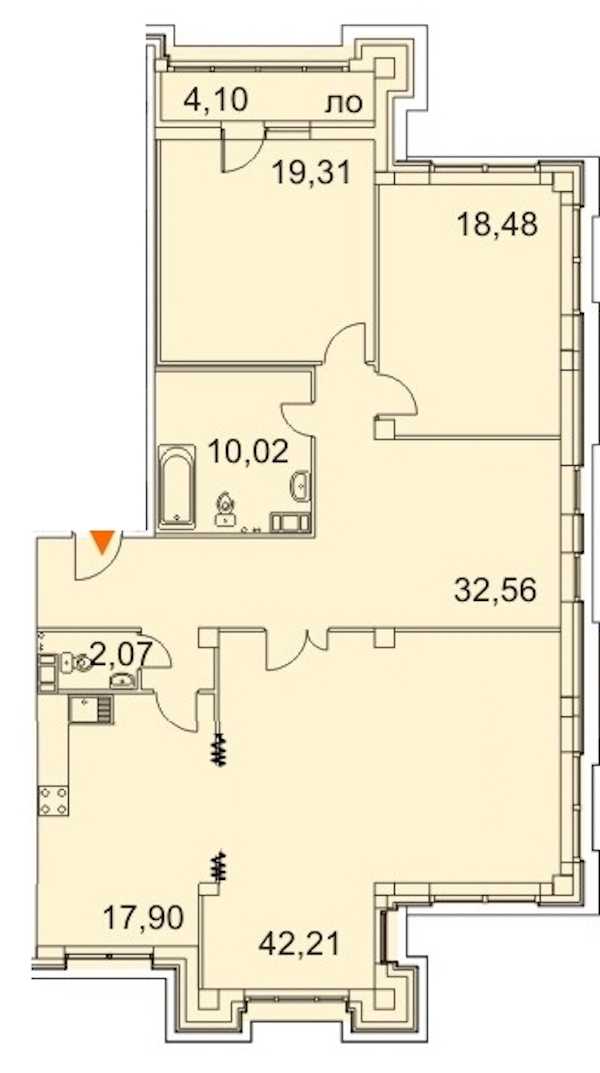 Трехкомнатная квартира в : площадь 146.4 м2 , этаж: 2 – купить в Санкт-Петербурге